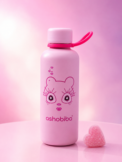 Ashobiba  insulated water bottle pink