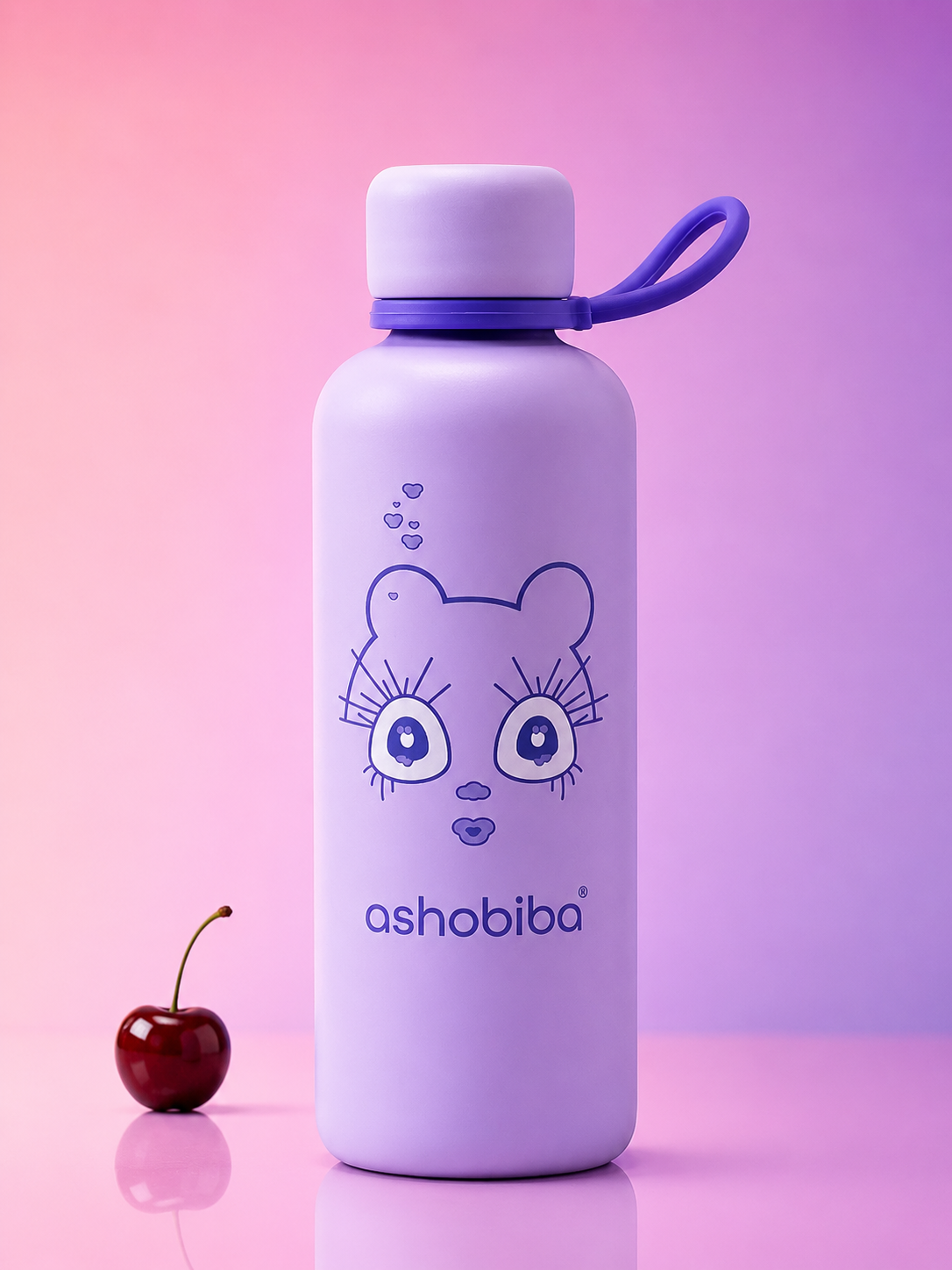 Ashobiba insulated water bottle purple