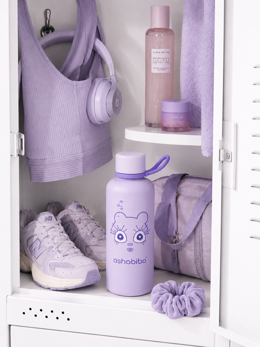 Ashobiba insulated water bottle purple