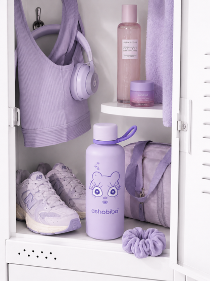 Ashobiba insulated water bottle purple